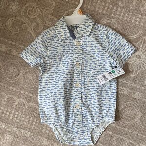 OshKosh B'gosh Blue Shark Print Bodysuit